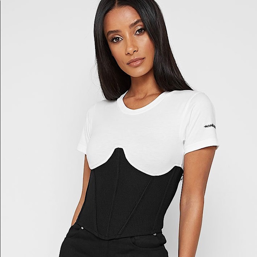 NWT MANIÈRE DE VIOR Corset Underbust T Shirt